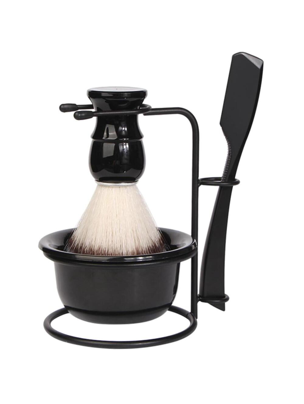 Shave Set Razor Stand Shaving Brush Cup Soap Bowl Grooming Men’s Beard Care Set